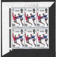 1966 World Cup "Winners" 4d. SHIFT OF BLUE & FLESH colours Cylinder block