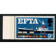 1967 EFTA 9d (phos). SHIFT OF BROWN.