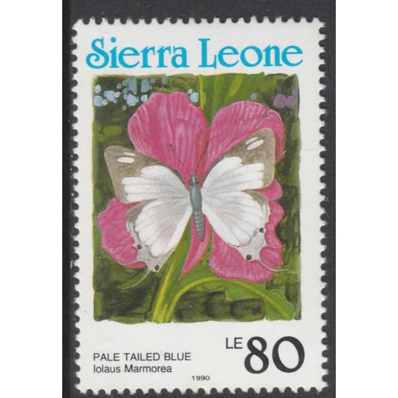 Sierra Leone 1991 BUTTERFLIES 80L Country in BLUE mnh