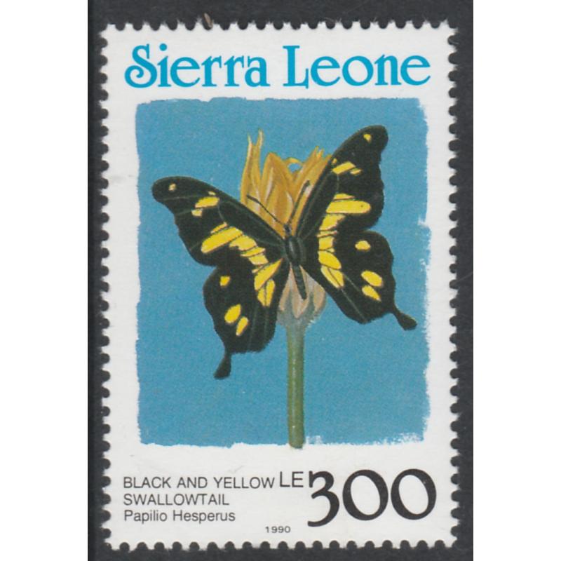 Sierra Leone 1991 BUTTERFLIES 80L Country in BLUE mnh
