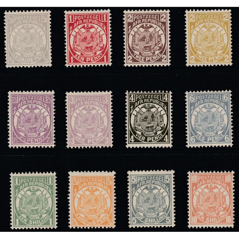 Transvaal 1885 GENERAL ISSUE set to 10s mnh