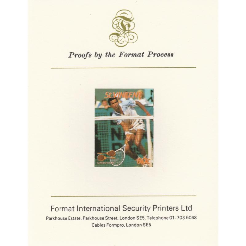 St Vincent 1987 TENNIS - Yannick Noah FORMAT INTERNATIONAL PROOF CARD