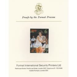 St Vincent Grenadines 1988 TENNIS - Billie Jean King on FORMAT INTERNATIONAL PROOF CARD
