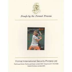 St Vincent Grenadines 1988 TENNIS - Bjorn Borg on FORMAT INTERNATIONAL PROOF CARD