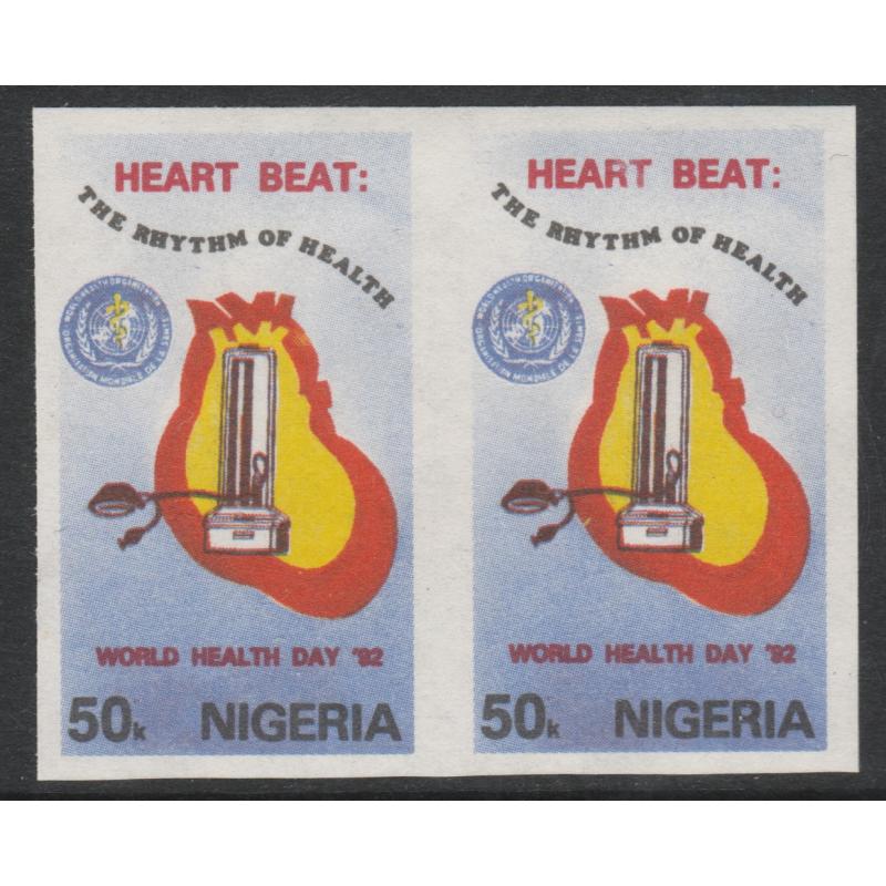 Nigeria 1992  WORLD HEALTH DAY 50k IMPERF PAIR mnh