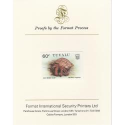 Tuvalu  1986 CRABS - RED HERMIT CRAB  on FORMAT INT PROOF CARD