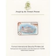 St Kitts 1985 SHIPS - CUNARD LINER mperf on FORMAT INTERNATIONAL PROOF CARD