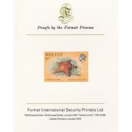 Belize 1984  CUSHION STAR 2c  imperf on FORMAT INTERNATIONAL PROOF CARD