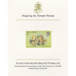Belize 1984  FLOWER CORAL 3c  imperf on FORMAT INTERNATIONAL PROOF CARD