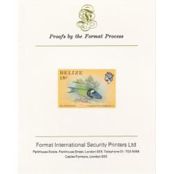 Belize 1984 BLUEHEADS 15c  imperf on FORMAT INTERNATIONAL PROOF CARD
