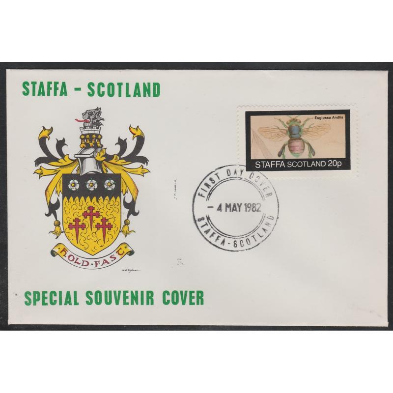 Staffa 1982 BEES  20p on first day cover