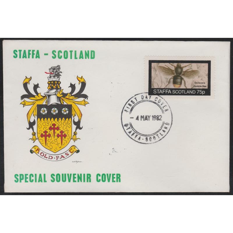 Staffa 1982 BEES  75p on first day cover
