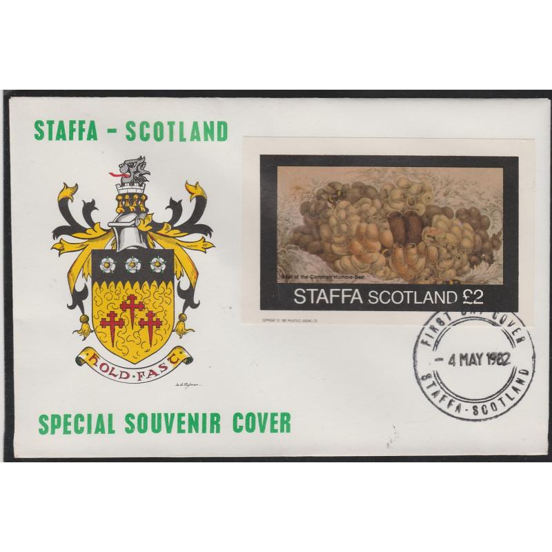 Staffa 1982 BEES  £2 Deluxe sheet on first day cover
