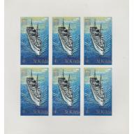St Kilda 1971 SHIPS SS DEVONIA complete imperf sheet of 6 mnh