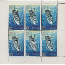 St Kilda 1971 SHIPS SS DEVONIA  complete perf sheet of 6 mnh