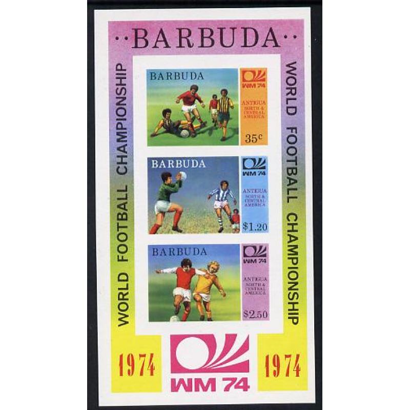Barbuda 1974 WORLD CUP FOOTBALL  - IMPERF m/sheet mnh