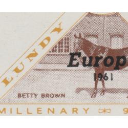 Lundy 1961 EUROPA HORSES m.sheet with VARIETY mnh