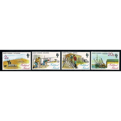 Falkland Islands. 1976 Sheep Farming issue. UM set of 4. SG 321-324