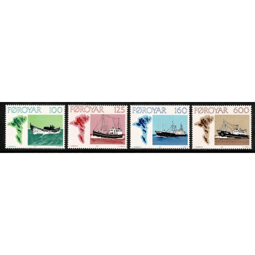 Faroes. 1977 Faroese Fishing Vessels. Set of 4 values. Unmounted Mint. SG 23-26