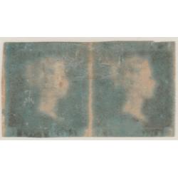 GB 1841 QV 2d blue horiz pair mint