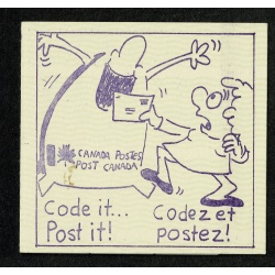 1979  $4.25 Post Code Publicity SB88 (Horizontal Wavy lines across cover) Violet on Cream Covers "Laughing Post Box".