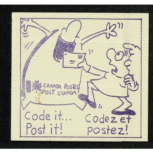 1979  $4.25 Post Code Publicity SB88 (Horizontal Wavy lines across cover) Violet on Cream Covers "Laughing Post Box".