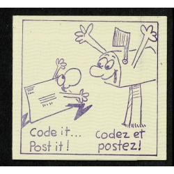 1979  $4.25 Post Code Publicity SB88 (Horizontal Wavy lines across cover) Violet on Cream Covers "Letter running to post box".