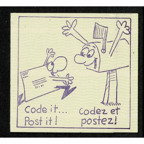 1979  $4.25 Post Code Publicity SB88 (Horizontal Wavy lines across cover) Violet on Cream Covers "Letter running to post box".