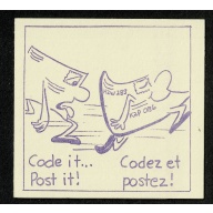 1979  $4.25 Post Code Publicity SB88 (Without Wavy lines across cover) Violet on Cream Covers "Running Letters".