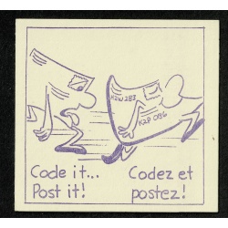 1979  $4.25 Post Code Publicity SB88 (Without Wavy lines across cover) Violet on Cream Covers "Running Letters".