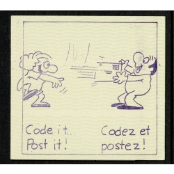 1979  $4.25 Post Code Publicity SB88 (Horizontal Wavy lines across cover) Violet on Cream Covers "Woman throwing letter".