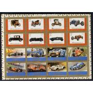 Ajman 1972   CARS  Complete sheet of 16 mnh