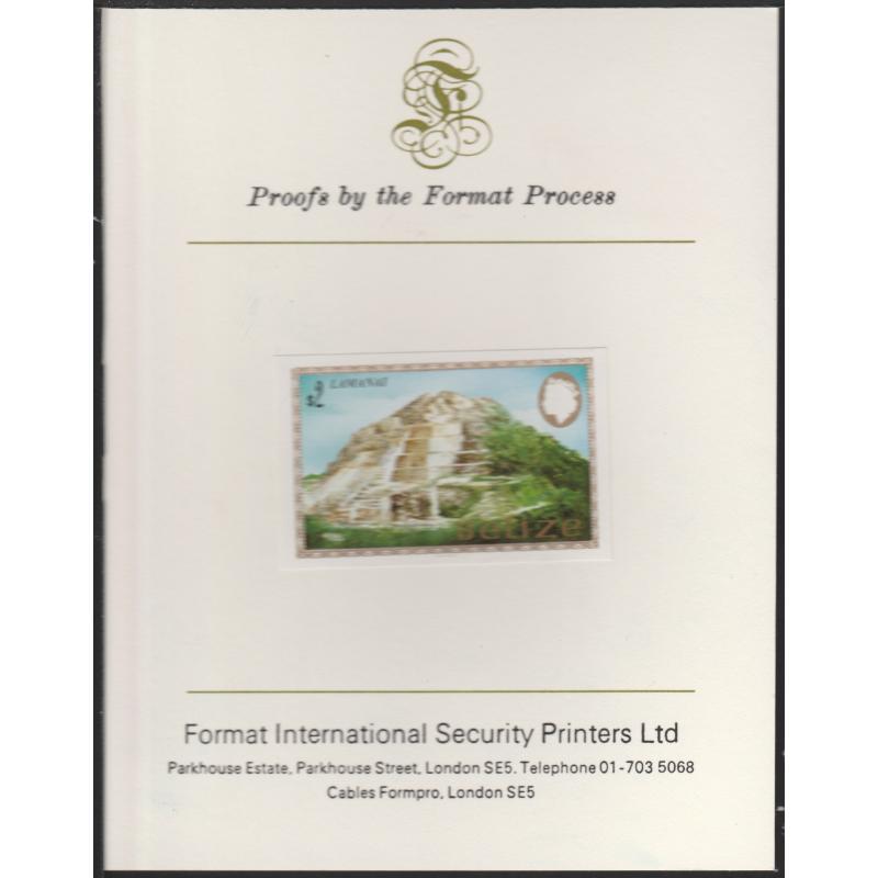 Belize 1983 MAYAN MONUMENTS $2  imperf on FORMAT INTERNATIONAL PROOF CARD