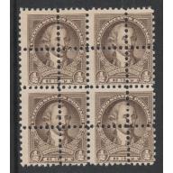 USA 1932 WASHINGTON 1/2c BLOCK of 4  with  DOUBLE  PERFS - FORGERY