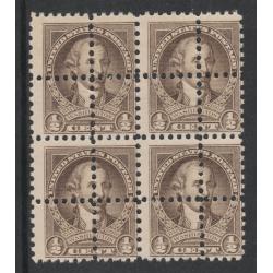 USA 1932 WASHINGTON 1/2c BLOCK of 4  with  DOUBLE  PERFS - FORGERY