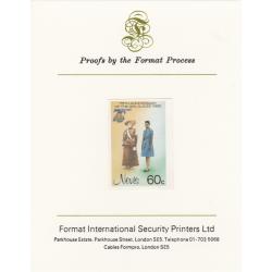 Nevis 1985 GIRL GUIDES 60c mperf on FORMAT INTERNATIONAL PROOF CARD