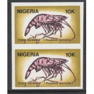 Nigeria 1988  SHRIMPS 10k  IMPERF PAIR mnh