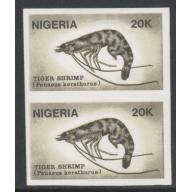 Nigeria 1988  SHRIMPS 20k  IMPERF PAIR mnh