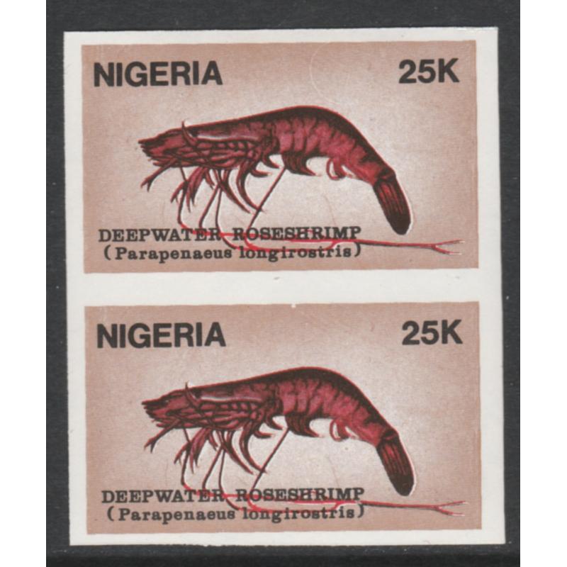 Nigeria 1988  SHRIMPS 25k  IMPERF PAIR mnh