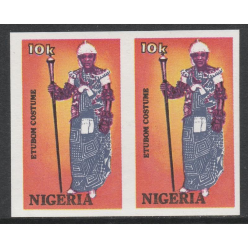 Nigeria 1989 TRADITIONAL COSTUMES 10k  IMPERF PAIR mnh