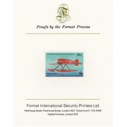 Dominica 1983  MANNED FLIGHT - SEAPLANE - FORMAT INTERNATIONAL PROOF CARD