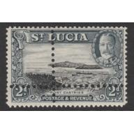 St Lucia 1936 KG5 PICTORIAL 2d with  DOUBLE  PERFS - FORGERY