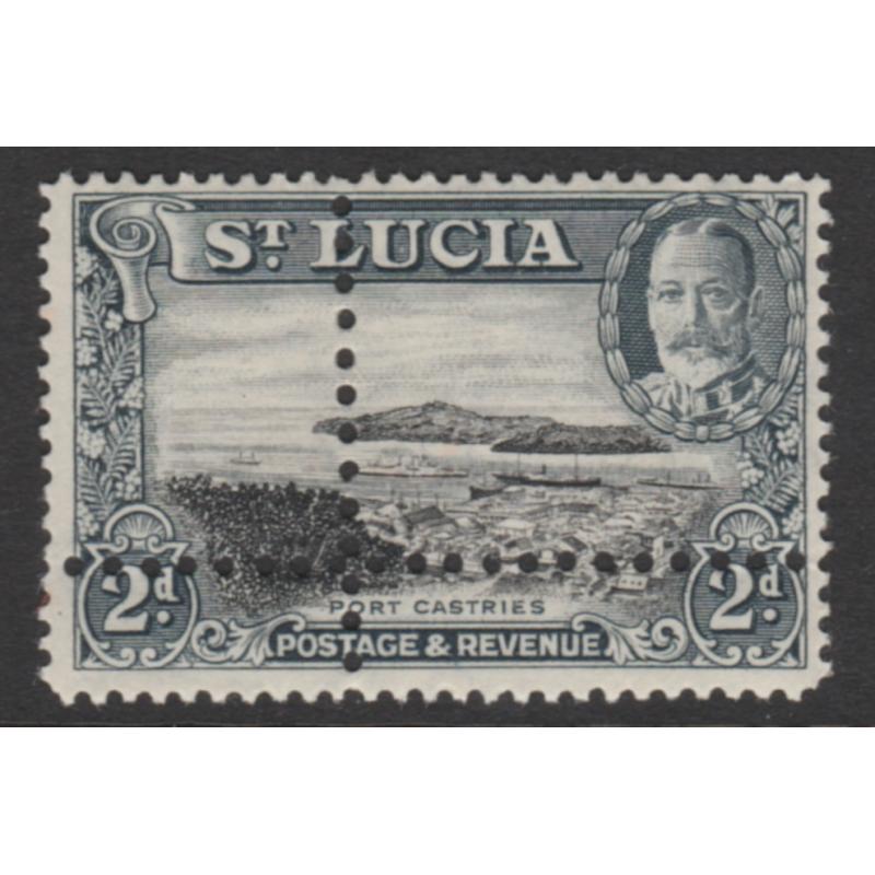 St Lucia 1936 KG5 PICTORIAL 2d with  DOUBLE  PERFS - FORGERY