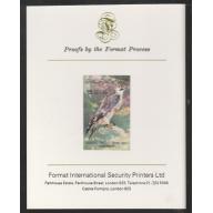 Libya 1982 BIRDS - PERIGRINE FALCON  on FORMAT INTERNATIONAL PROOF CARD