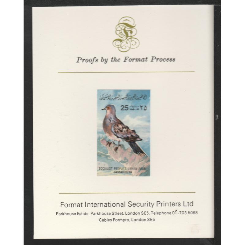 Libya 1982 BIRDS - TURTLE DOVE  on FORMAT INTERNATIONAL PROOF CARD