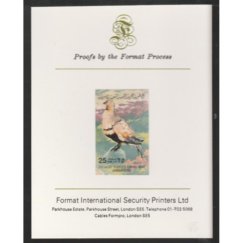 Libya 1982 BIRDS - SAND GROUSE  on FORMAT INTERNATIONAL PROOF CARD