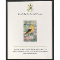 Libya 1982 BIRDS - GOLDEN ORIOLE  on FORMAT INTERNATIONAL PROOF CARD