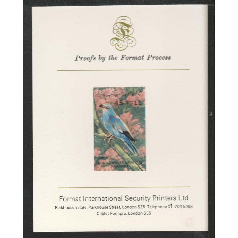 Libya 1982 BIRDS - ROLLER  on FORMAT INTERNATIONAL PROOF CARD