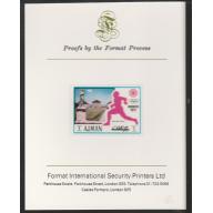 UAE - AJMAN 1971 OLYMPICS - RUNNING  on FORMAT INTERNATIONAL PROOF CARD