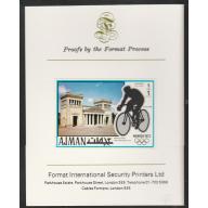 UAE - AJMAN 1971 OLYMPICS - CYCLING  on FORMAT INTERNATIONAL PROOF CARD